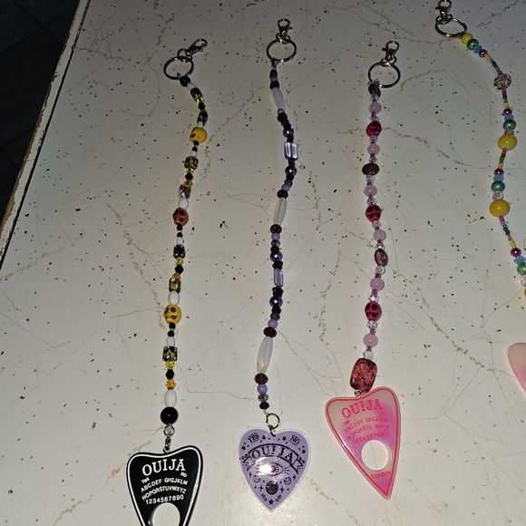 Ouija glass and crystal beaded Keychains. One of a kind. 12 different ones... - Picture 2 of 14